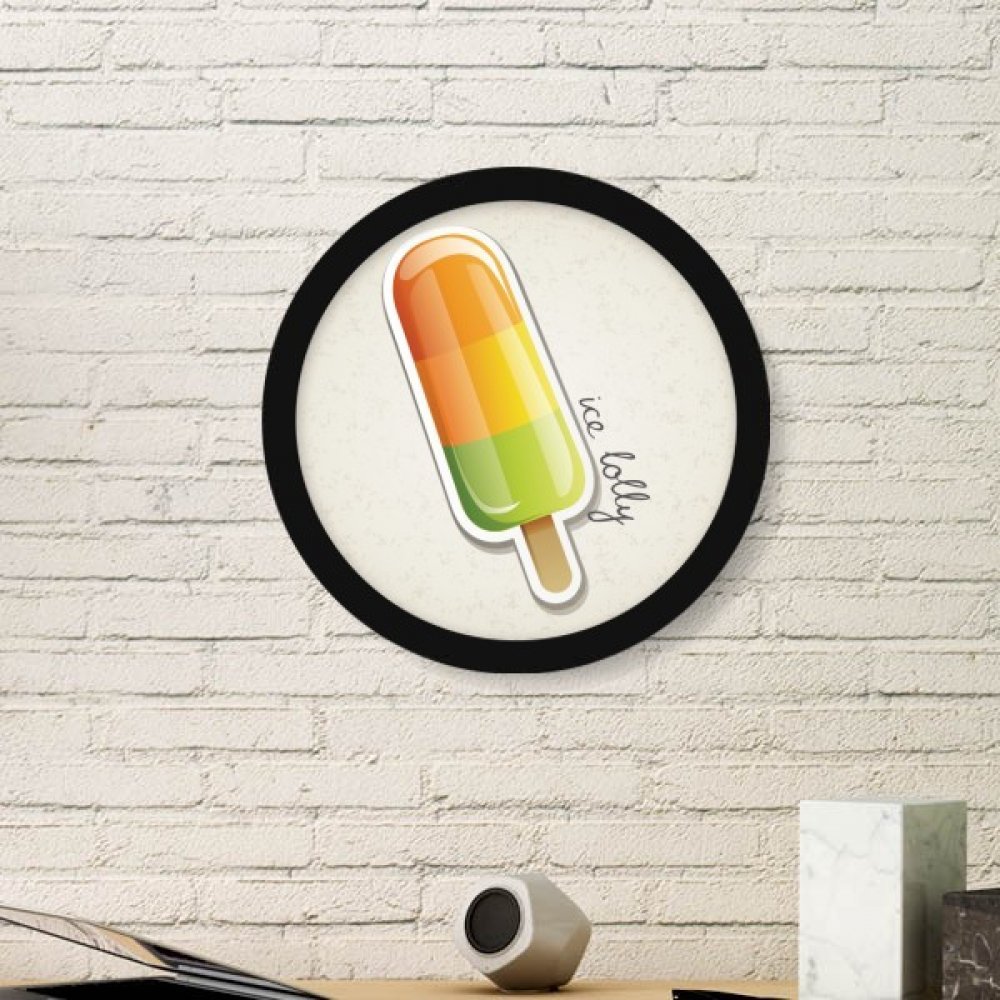 Cadre photo rond crème glacée pour une décoration de salon colorée