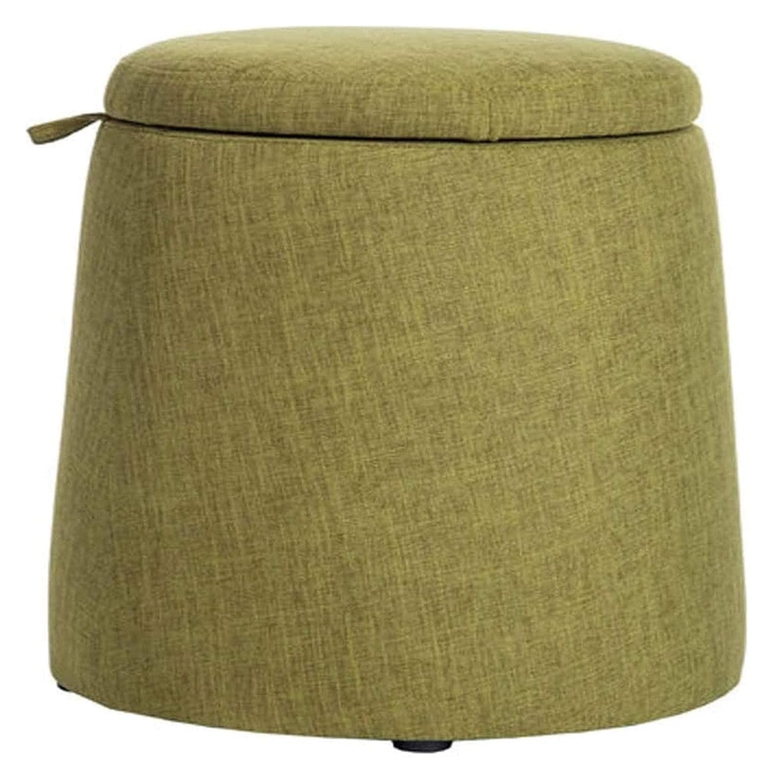 Tabouret de rangement rond et repose-pieds ottoman en velours vert pour entrée