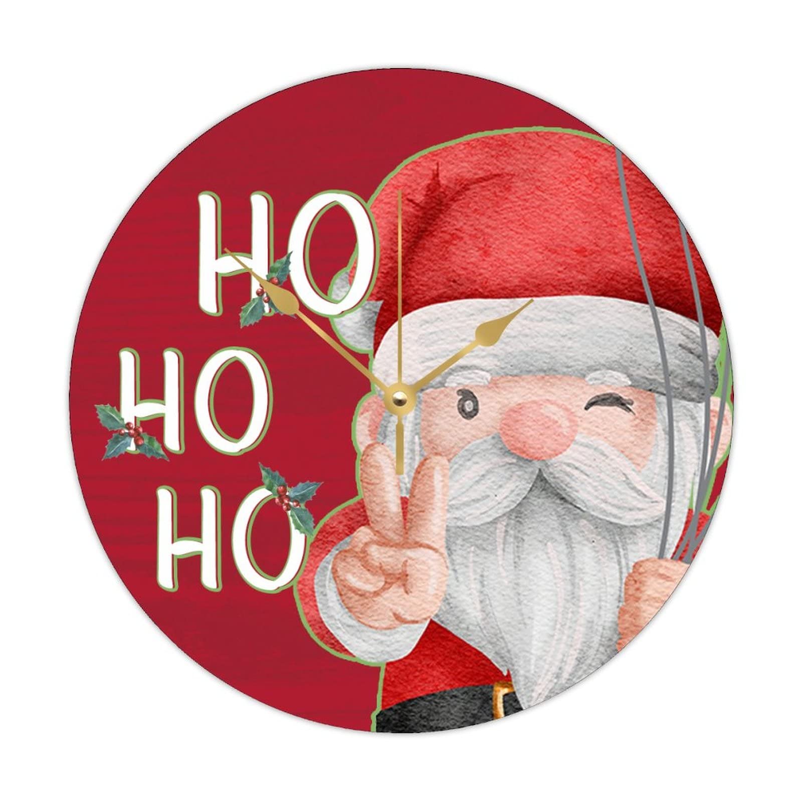 Horloge murale silencieuse en bois de Noël sans tic-tac pour cuisine