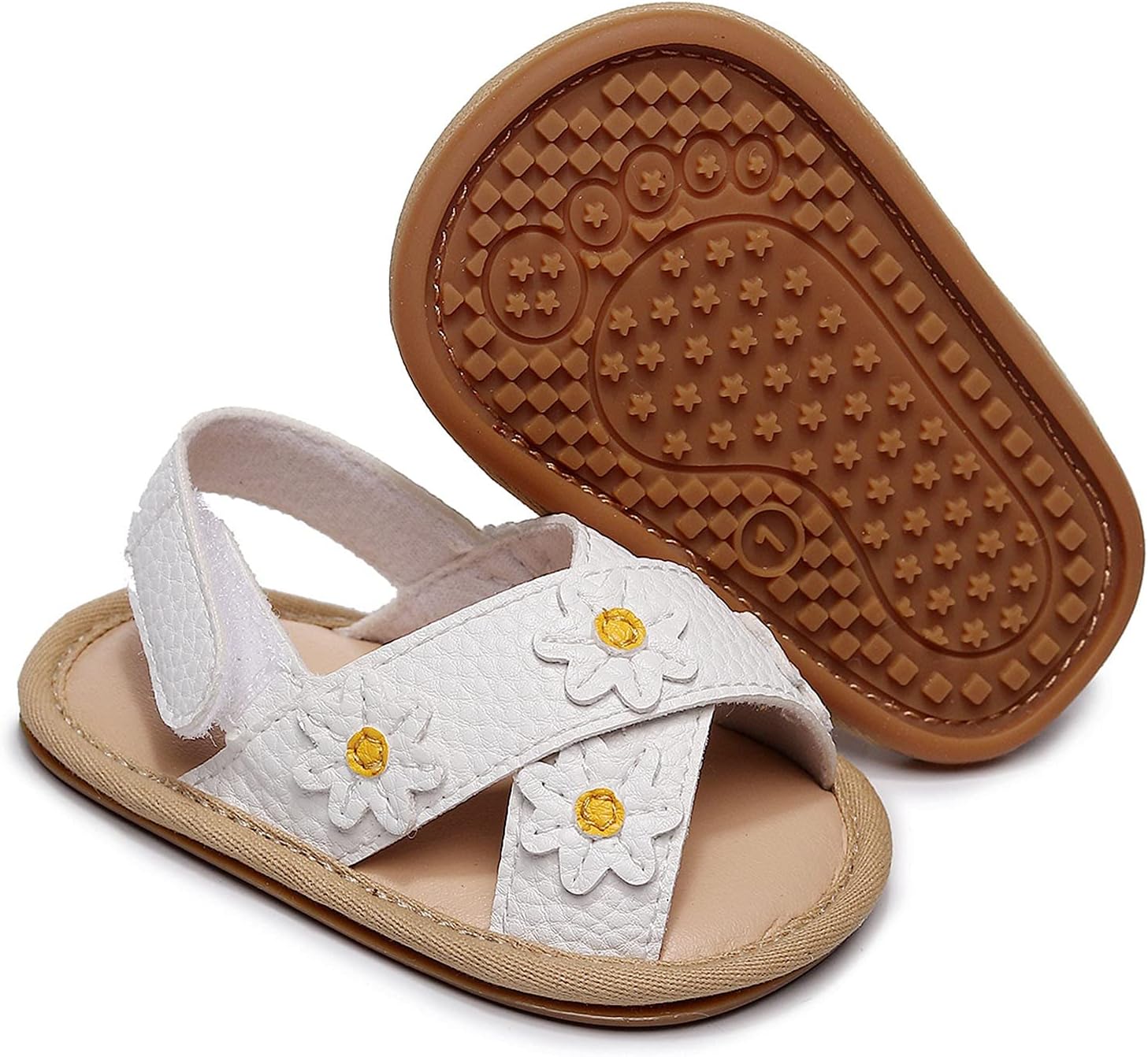 Kids Toddler Shoes Girls Sandals Toe Infant First Leisure Open Baby Walkers Baby Shoes Boy Toddler (White, One Size)
