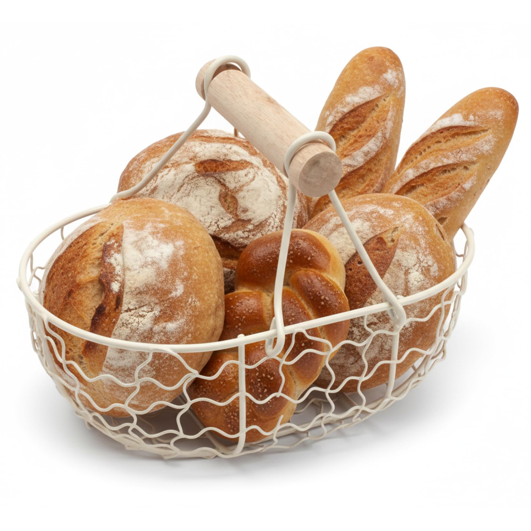Uanqfegy Egg Basket Small Farmhouse Wire – Rustic Countertop Holder with Wooden Handle for Gathering Fresh Eggs