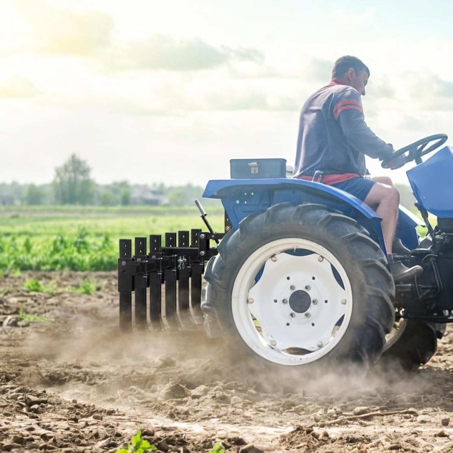 YINTATECH ATV/UTV Plow Implement with 6 Independently Adjustable Scarifier Chisels, Chisel Plow Implement Works Better Manual Implement Lift