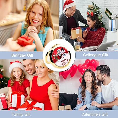 Miniatura 6 de Espejo compacto para mujer, mini espejo redondo de maquillaje de viaje, bonito espejo de bolsillo plegable portátil para bolso, espejo de bolsillo