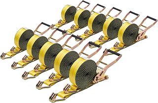 VEVOR Spanngurte, 50,8x9144 mm, Hochleistungs-Zurrgurte mit Doppel-J-Haken, Bruchlast 4536 kg, Ratschenmechanismus für Umzüge, Anhänger, Motorräder, Kajaks, Autodächer, 10er-Pack