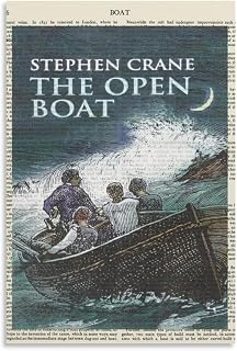 Stephen Crane The Open Boat Book Cover Poster Canvas Wall Art Posters For Room Aesthetic And Decor Poster For Bedroom Living Room Bathroom Kitchen Office Decor 08x12inch(20x30cm)Unframe-style