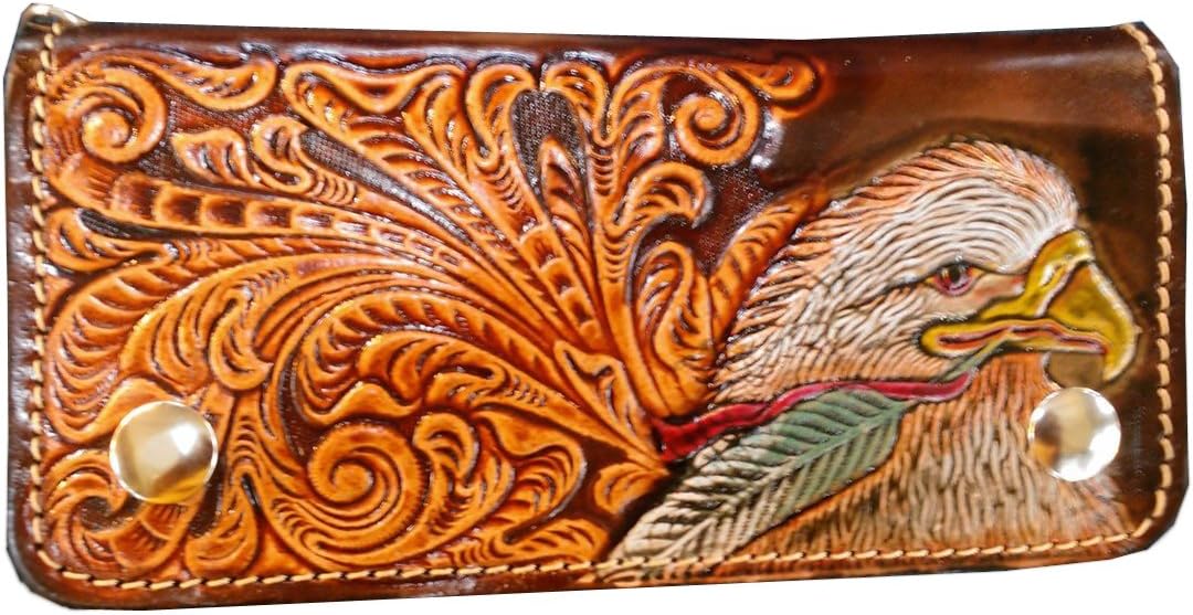 EAGLE WALLET WITH SAFTY CHAIN COOL GENUINE COW LEATHER