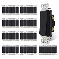 Vista 8 de AIDA Interruptor de Luz Decorativo Basculante de Un Solo Polo, Interruptores de Luz Eléctricos con Conexión a Tierra Automática de 15 Amperios