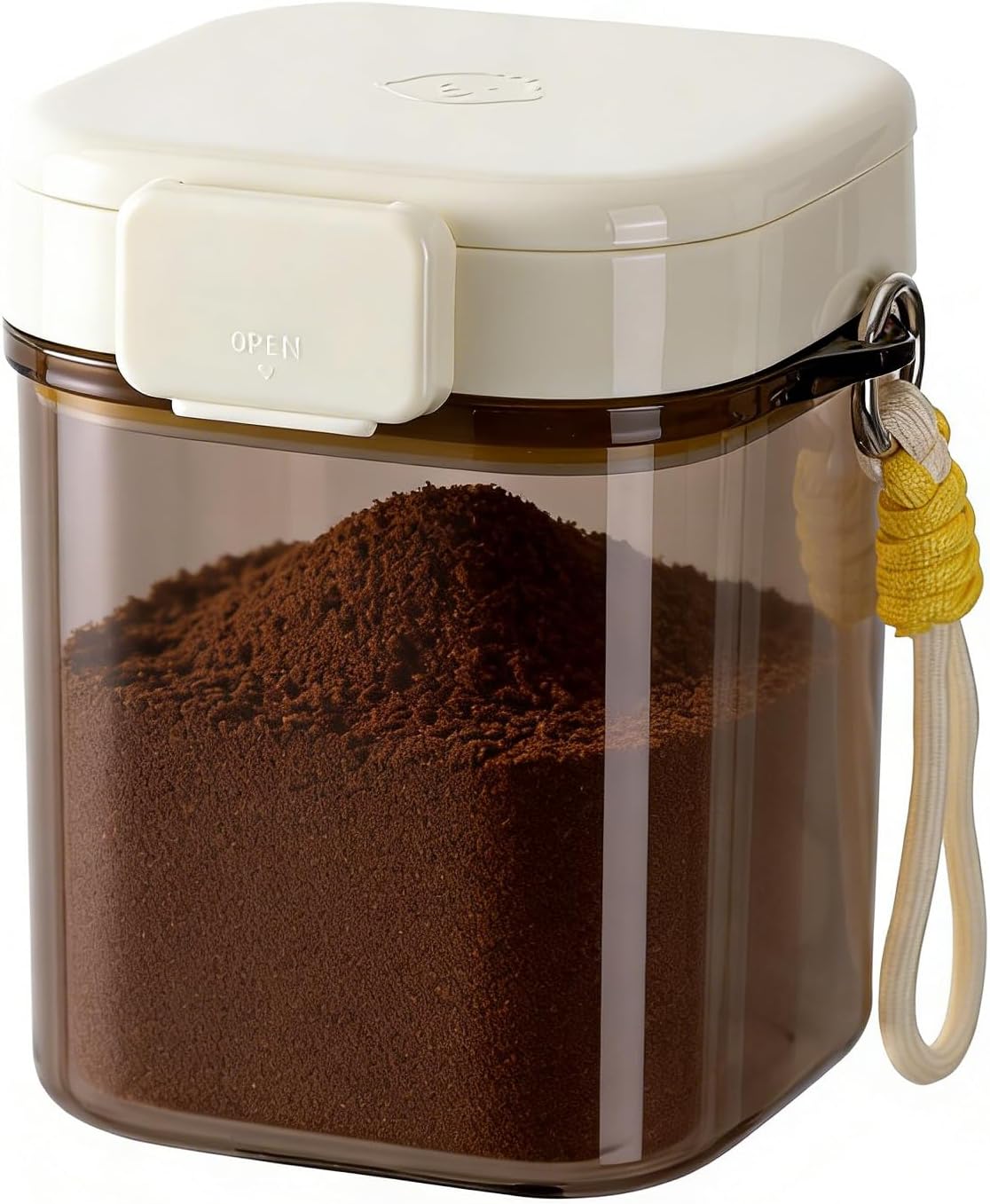 Contenedor Tritan para Café, 800 ml, Marrón, BPA Free, Hermético