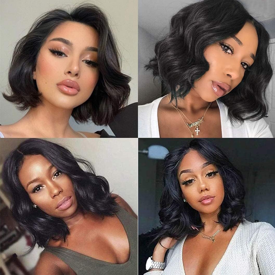 Body Wave 3 Bundles with Closure 100% Unprocessed 10a Brazilian Body Wave Human Hair Weave with 4x4 Middle Part Lace Closure Natural Color 121212+10