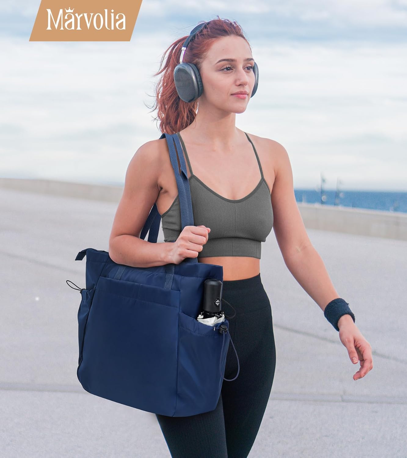Marvolia Large Tote Bag for Women - Lightweight Travel Tote Handbags Work Tote Bags with Zipper for Gym Travel Work - Image 2