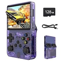 Febotak R36S – Console da gioco retrò portatile con schermo IPS da 3,5″, 128 GB di memoria, oltre 40.000 giochi, basato su LINXU Open Source ARKOS, batteria da 3500 mAh (Viola)