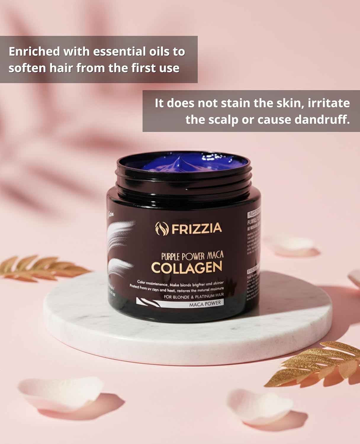 ULTRA Collagen Hair Mask, EASY to use. With argan oil and maca. Hydration and shine, anti-frizz treatment for dry and damaged hair, professional smoothness, 500 ml (Purple)