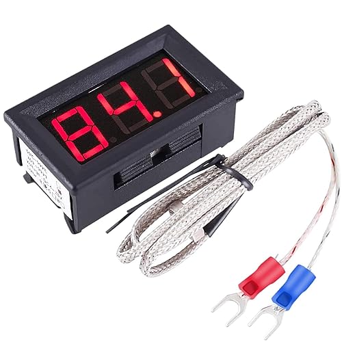 PEMENOL 12V Red Fahrenheit Digital Temperature Meter -76F~999F LED Display