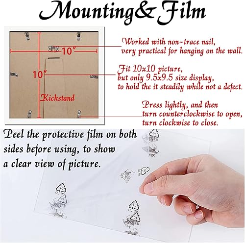 Vista 183 de Juego de 5 portarretratos de 10 x 14 pulgadas, marcos de fotos blancos de alta transparencia para galería de pared horizontal de escritorio vertical