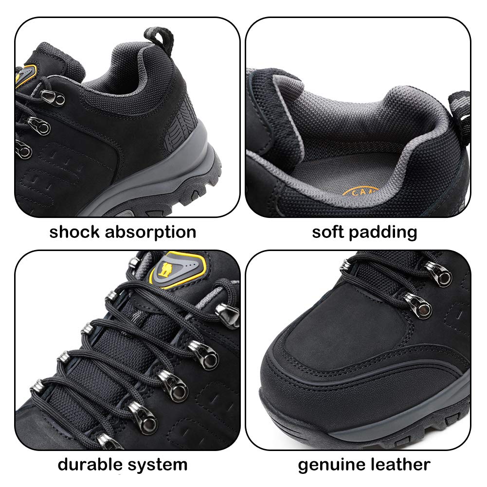 Camel Crown Mens Hiking Shoes Low Cut Boots Leather Walking