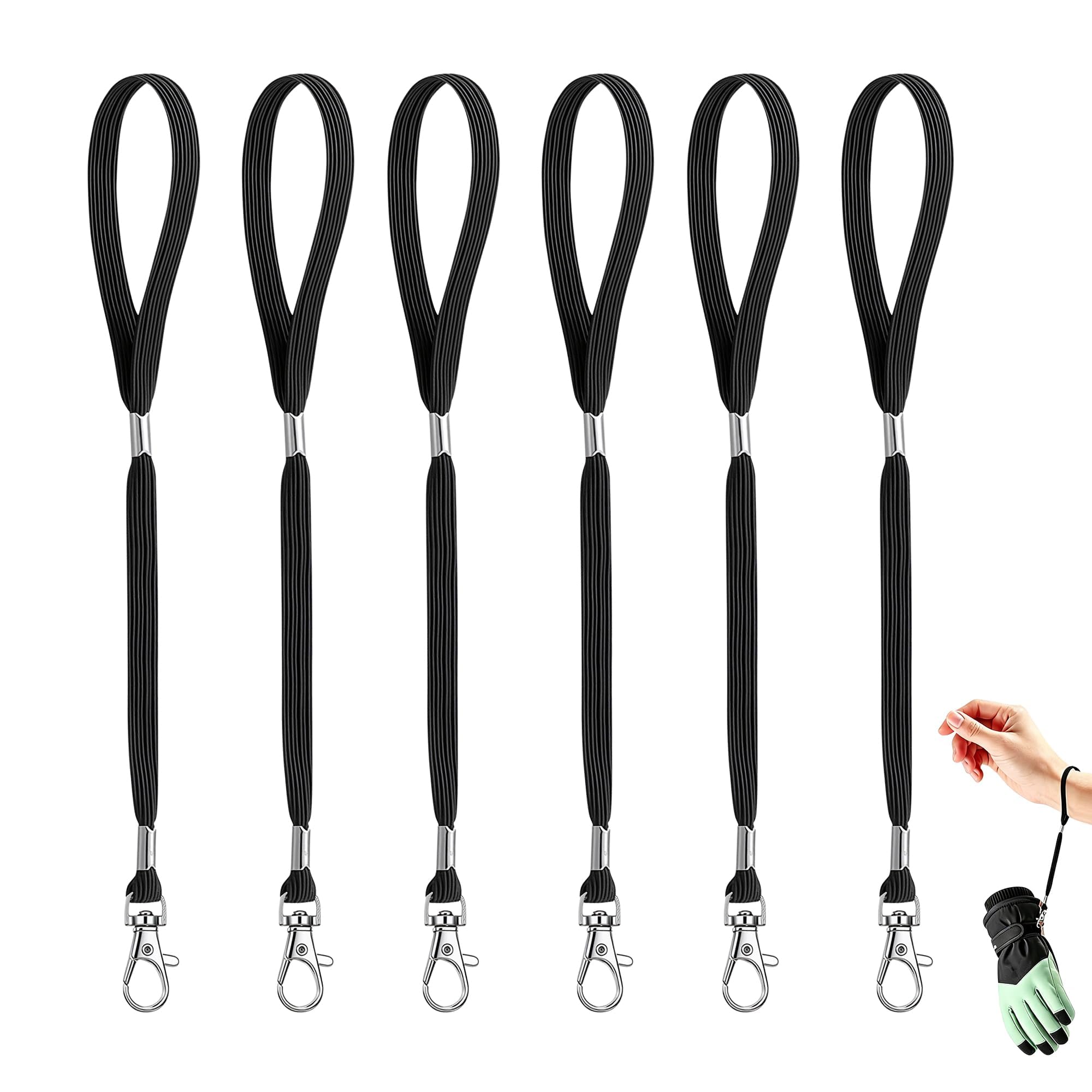 ZALAOR 3 Pairs Adjustable Ski Glove Wrist Straps, Anti-Loss Leashes