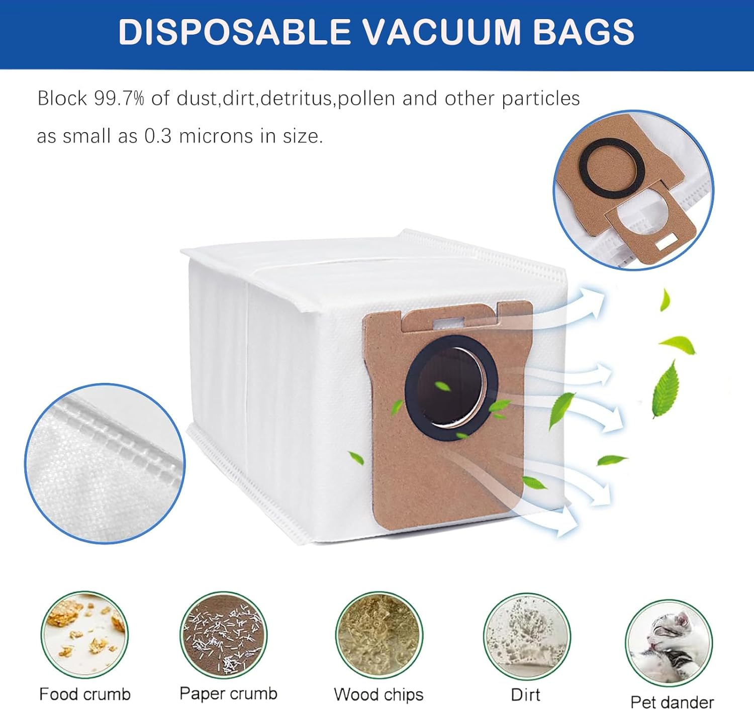 25Pcs Replacement Parts for Dreame L10s Ultra / L10 Ultra Robot Vacuum Cleaner,2 Main Roller Brush 6 Side Brushes 4 Hepa Filters 6 Mop Pads 6 Vacuum Bags 1Clean Tool
