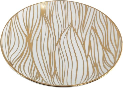 Certified International Matrix Gold Plated 6 Luncheon/Canape Plates, Set of 6 Assorted Designs