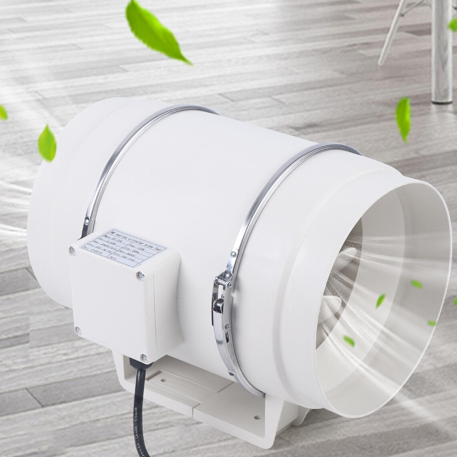 Rohrventilator Vents Gebläse Rohrlüfter Ventilator Kanallüfter Lüfter Motor Abluftventilator für Growzelt Growbox Hydrokultur Belüftung (200mm)