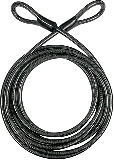 DELSWIN Heavy Duty 15ft Steel Bike Lock Cable - 3/8" Vinyl Coated Braided Security Cable with Loops for Bikes, Kayaks, Generators, Furniture