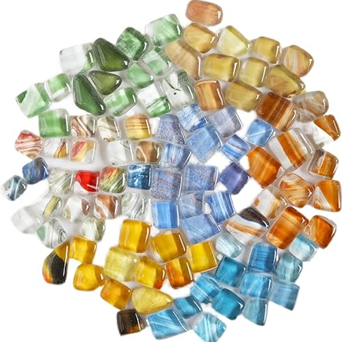 Miniatura 5 de ZWCT Azulejo de mosaico de color piedra de cristal de 7.05 oz para manualidades, baño, cocina, decoración del hogar, proyectos de arte de bricolaje,