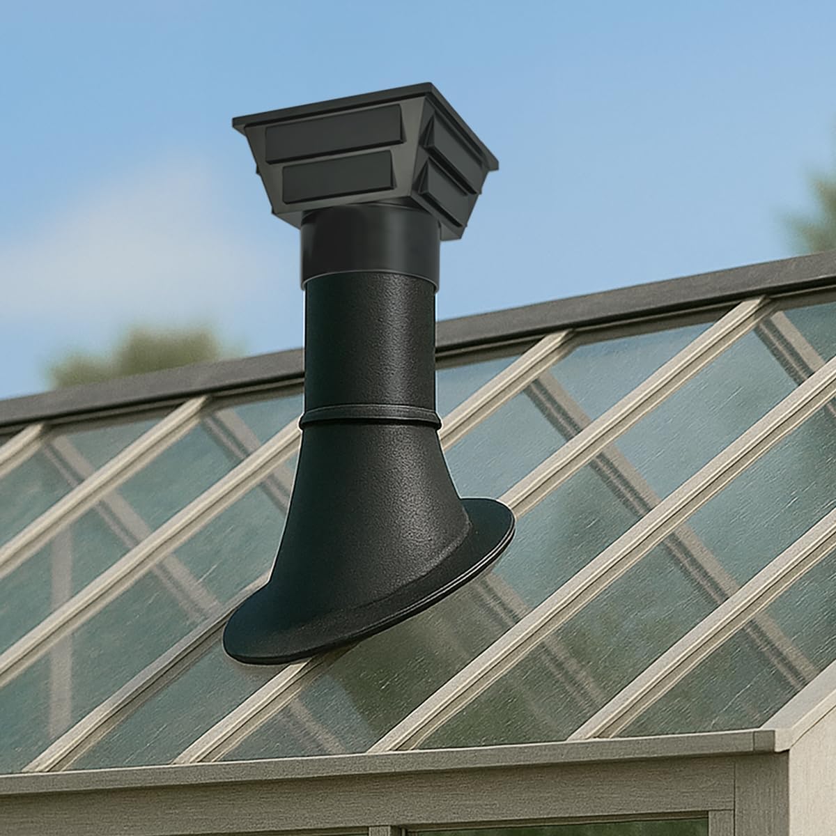 Solar Ventilation Fan - Universal Fit for 3” and 4” Pipes - Portable Exhaust Fan For Porta Potty, Sheds, Dog Houses, Green Houses - Compact size 6”x6”x4.5”