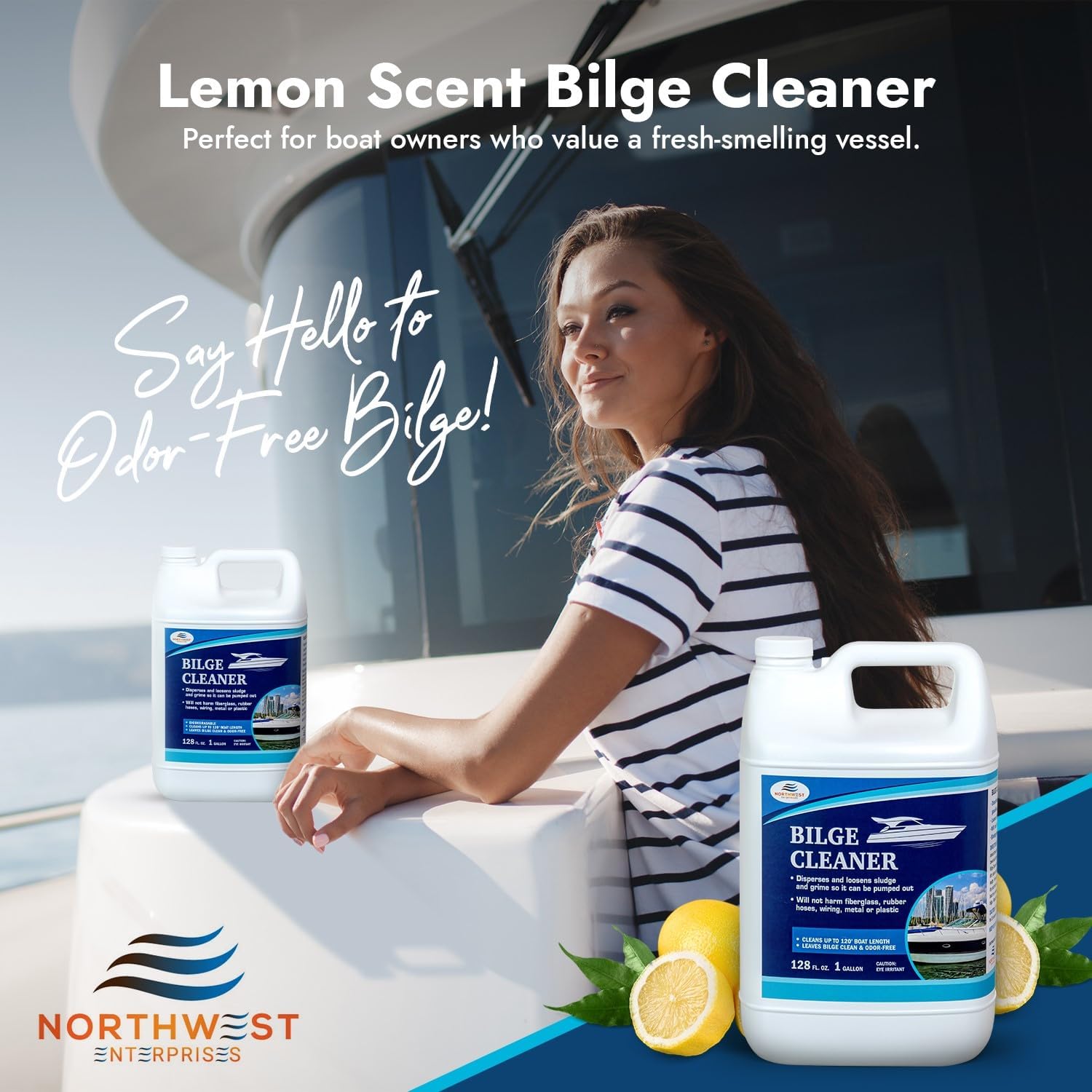Bilge Cleaner for Boats - Highly Effective Removing Dirt, Grime, Emulsifying Oil, and more. Easy to use, Fast Results (One Gallon)