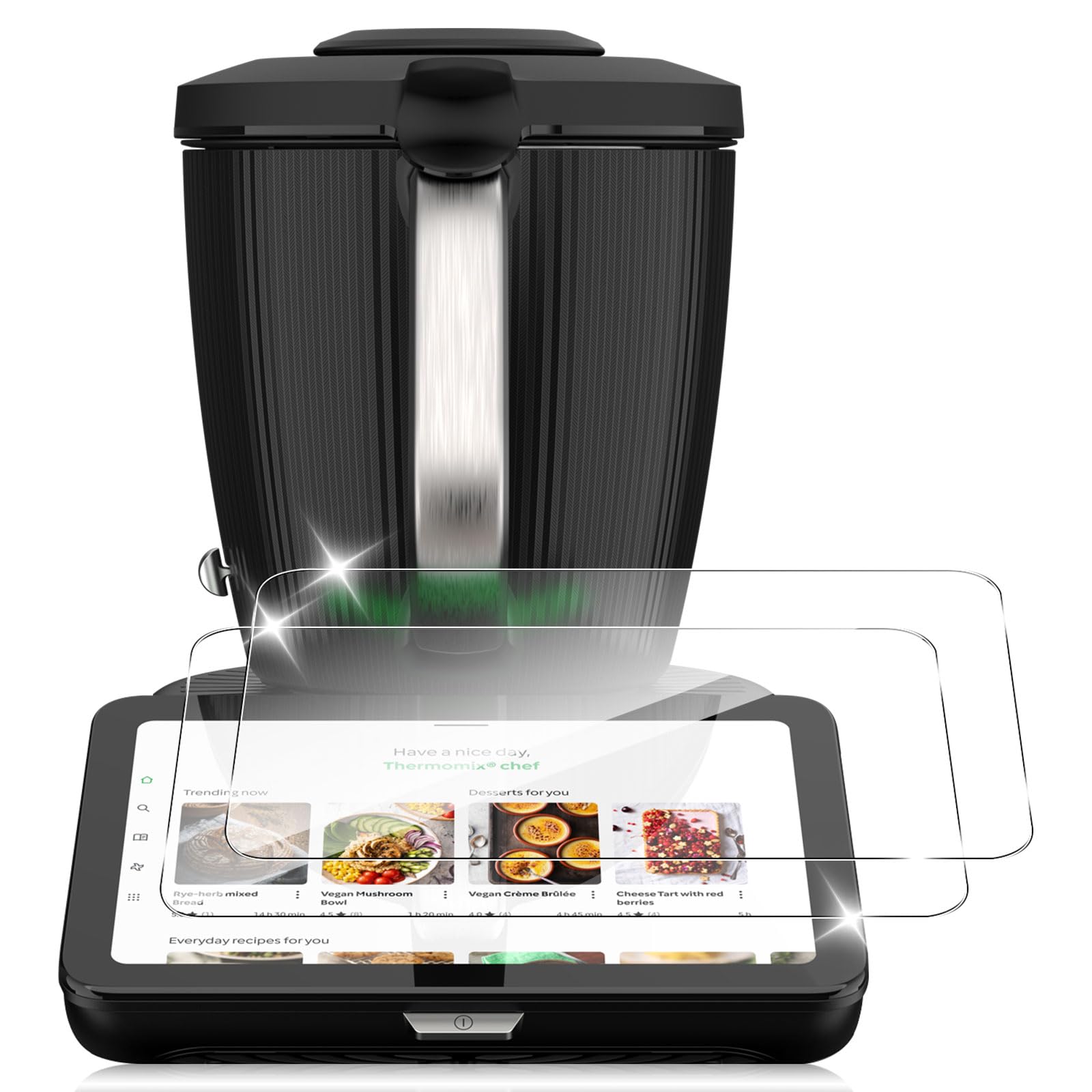 Yenwen Schutzfolie für Vorwerk Thermomix TM7 für Panzerglas, 2 Stück Displayschutz, 9H Härte Schutzglas Folie HD Klar Panzer Schutz Glas