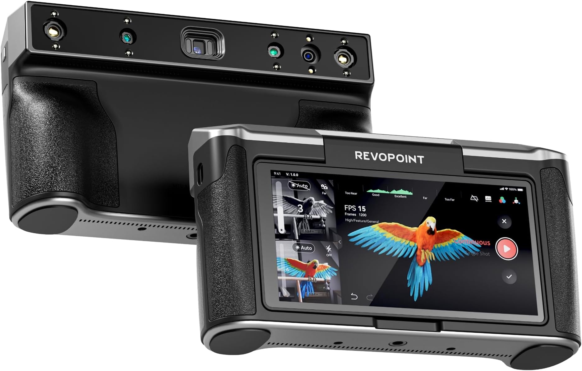 Revopoint MIRACO 3D Scanner for 3D Printing Handheld, 3D Printer Scanner Wireless 5000mAh Fast Charging Battery, Up to 0.02 mm Precision, Full Color RGB Camera for Small to Large Objects, 16GB RAM