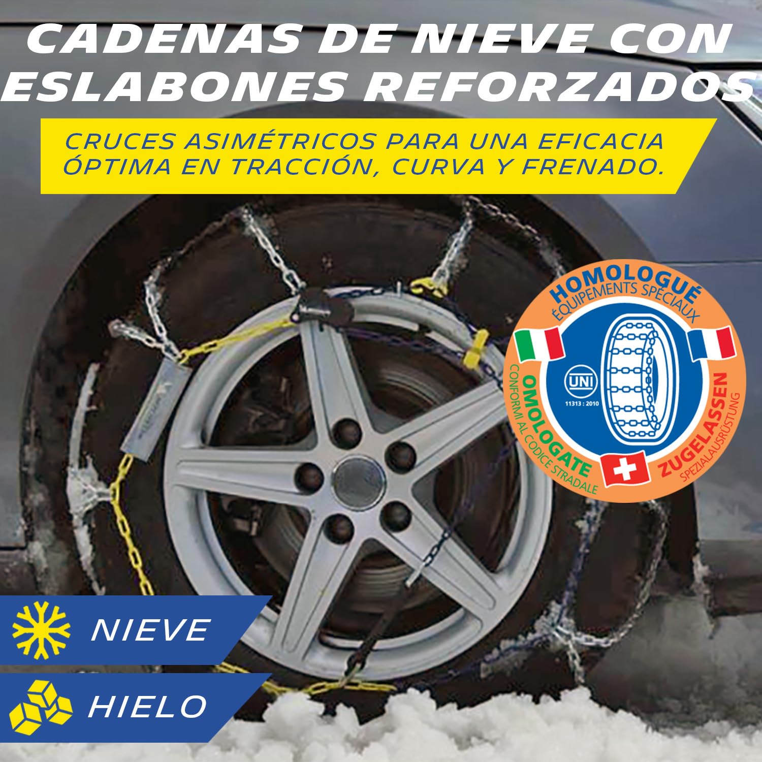 MICHELIN 008428 EXTREM GRIP Cadenas de nieve metálicas manuales, N°80