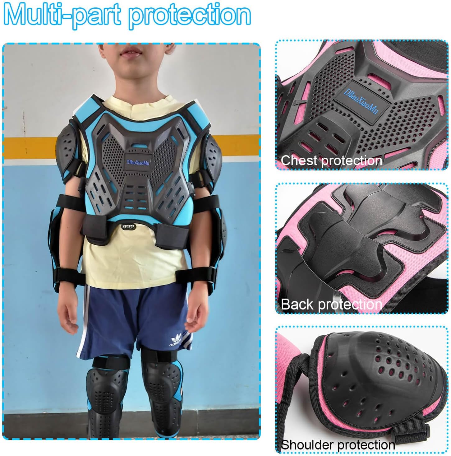 Kids Motocross Armor Vest, Back Spine Chest Protector for Children Teen, Motorcycle Body Protection for Dirt Bike,MTB,Skateboard,ATV