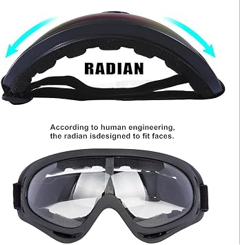 LJDJ Motorcycle Goggles,4 Pack Dirt Bike ATV Motocross Riding Offroad Protective with 4 Pack Neck Breathable Bandana Mask for Men Women Kids Youth Adult