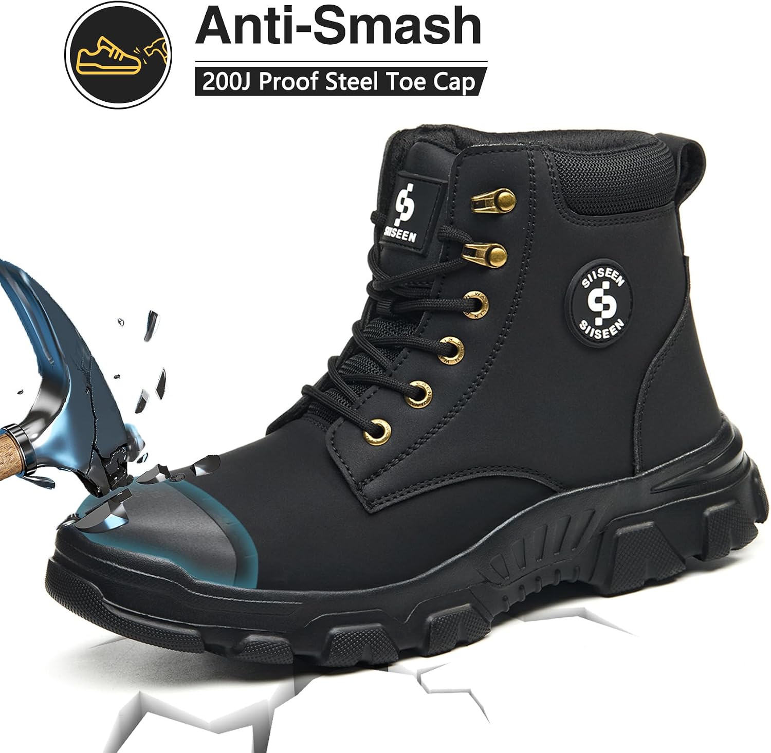 Steel Toe Boots for Men Women Comfortable Lightweight Work Boots for Men Industrial Construction Boot Non Slip Work Shoes
