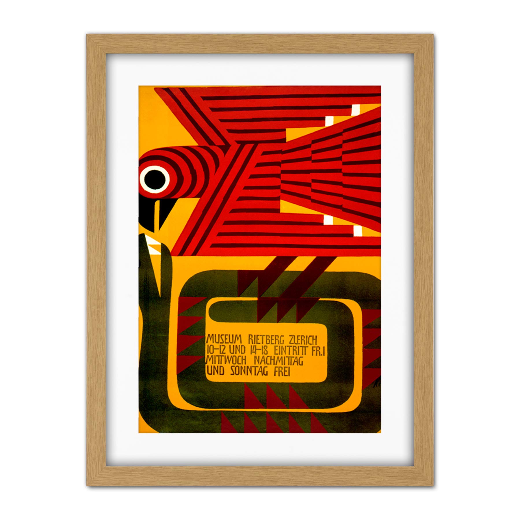 Wee Blue Coo Exhibition Rietberg Museum Zurich Bird Snake Artwork Framed Wall Art Print 18X24 Inch