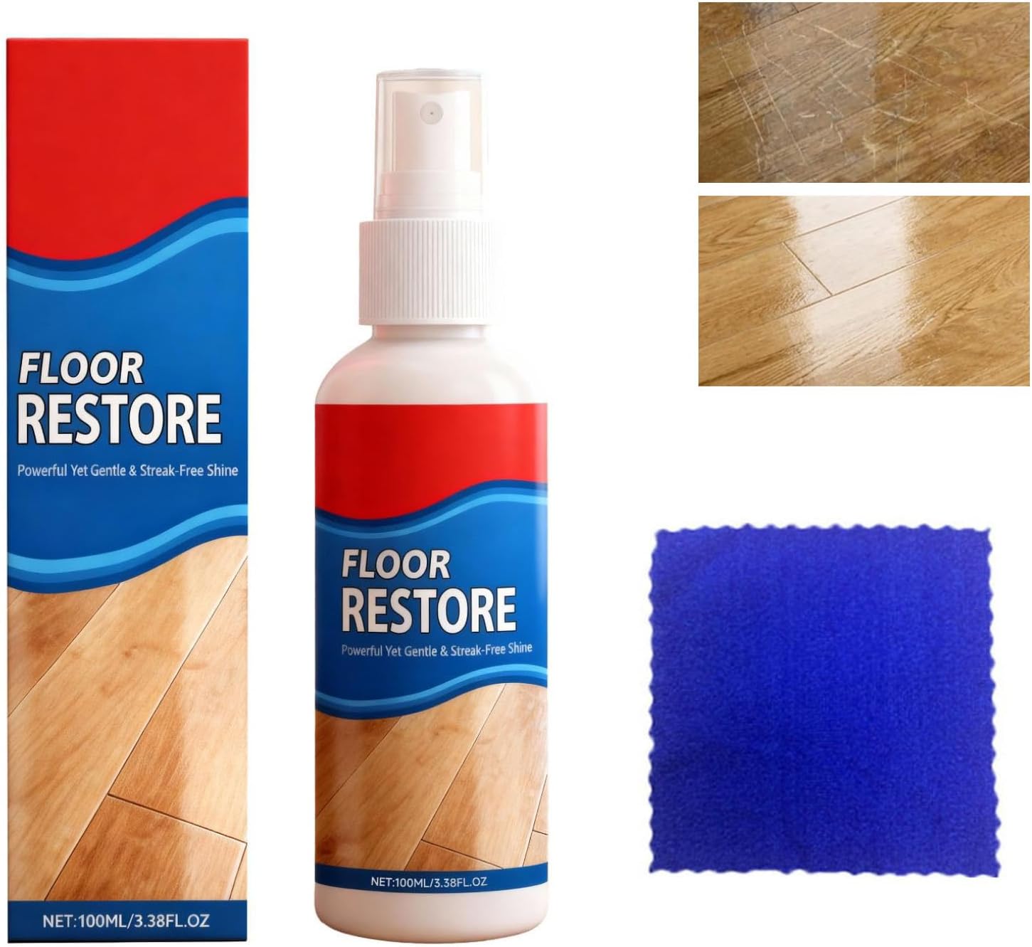 Floor Restore, środek do polerowania podłóg drewnianych, 100 ml, środek do renowacji, renowacja parkietu, ochrona przed zadrapaniami, długotrwały połysk, bez pozostałości (1 szt.)
