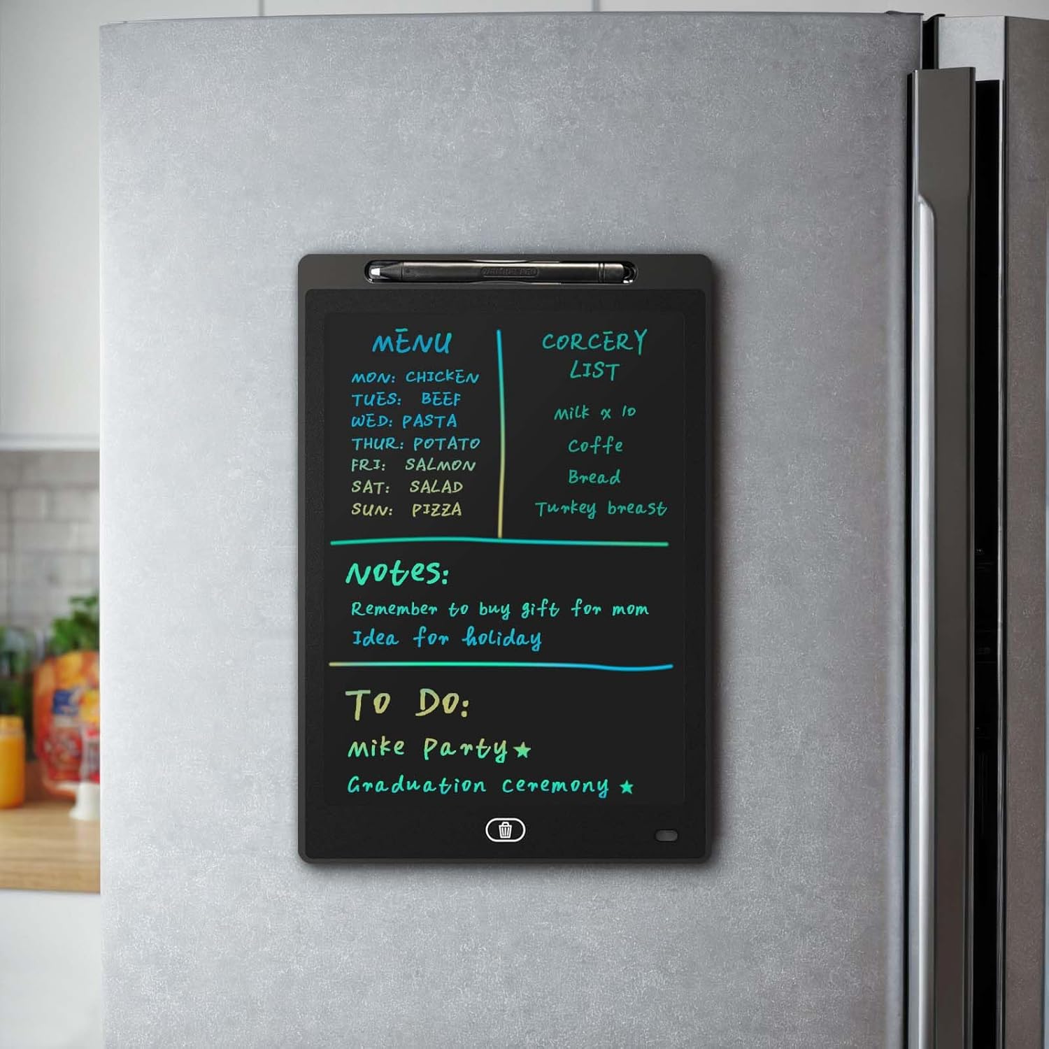 Amazon.com: Magnetic Dry Erase Board for Fridge, 9.8”×6.7” Small LCD ...