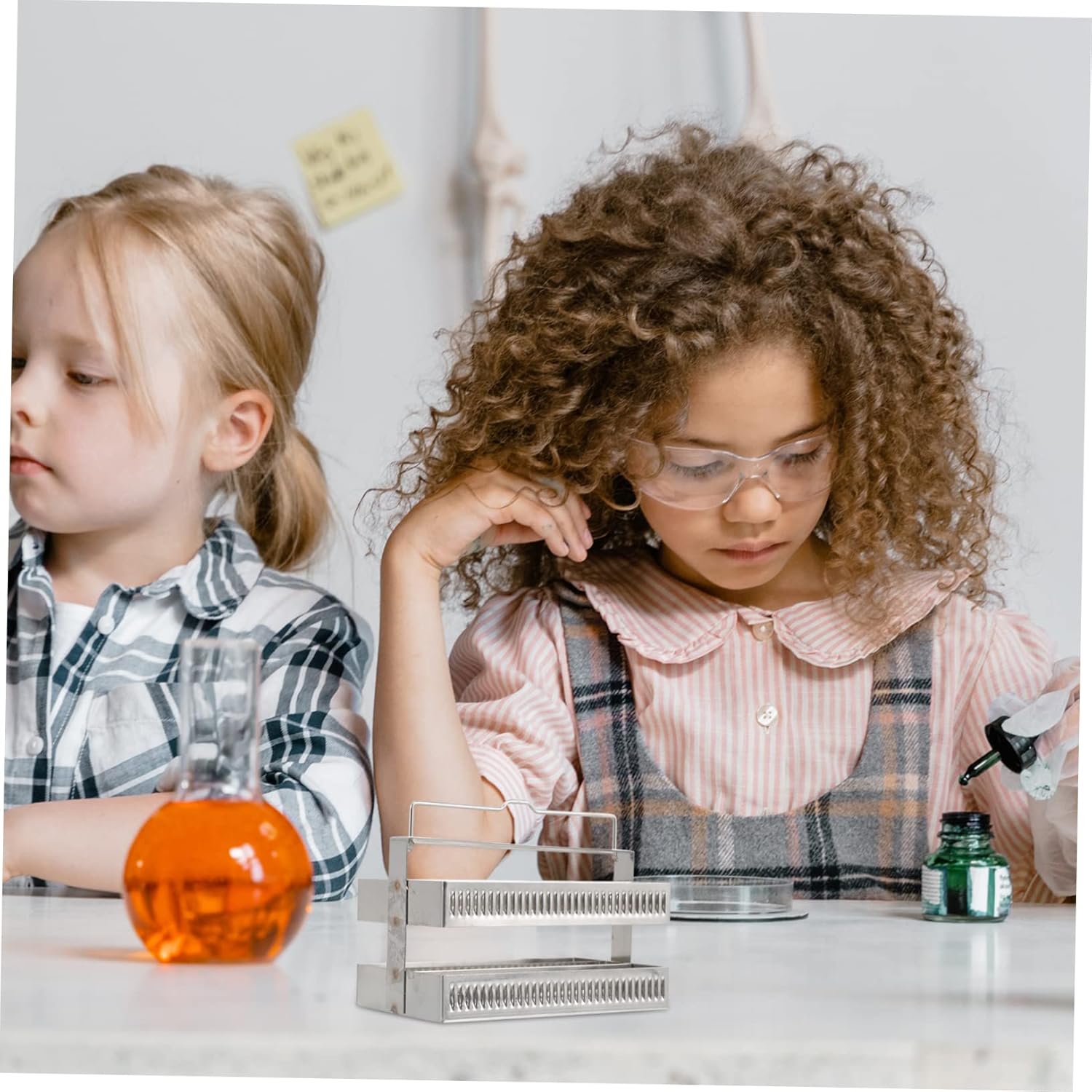 Mikinona 2pcs Stainless Steel Microscope Slides Holder Storage Rack for Glass Slides Staining Rack Lab Tool