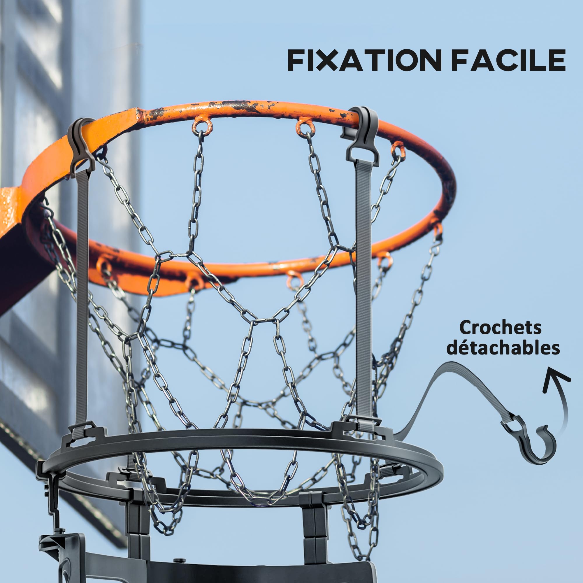 SPORTNOW Canestro Da Basket Regolabile In Altezza E Con Ruote – Divertimento Sicuro - 4