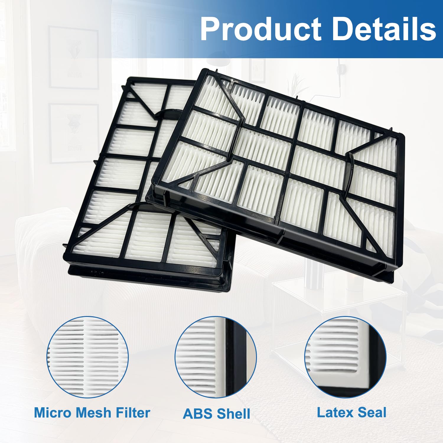 Filtro HEPA EF-12 de repuesto compatible con aspiradoras Kenmore 62731, 52731, 81615, 81614, BC4026, pieza #591021101 (paquete de 2)