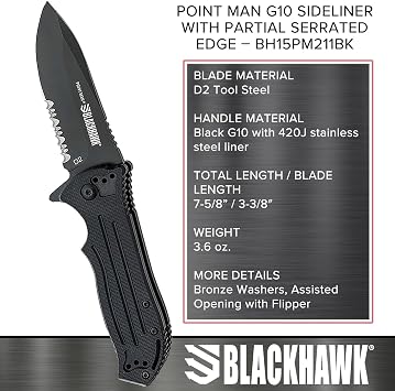 Point Man G10 Sideliner With Partial Serrated Edge