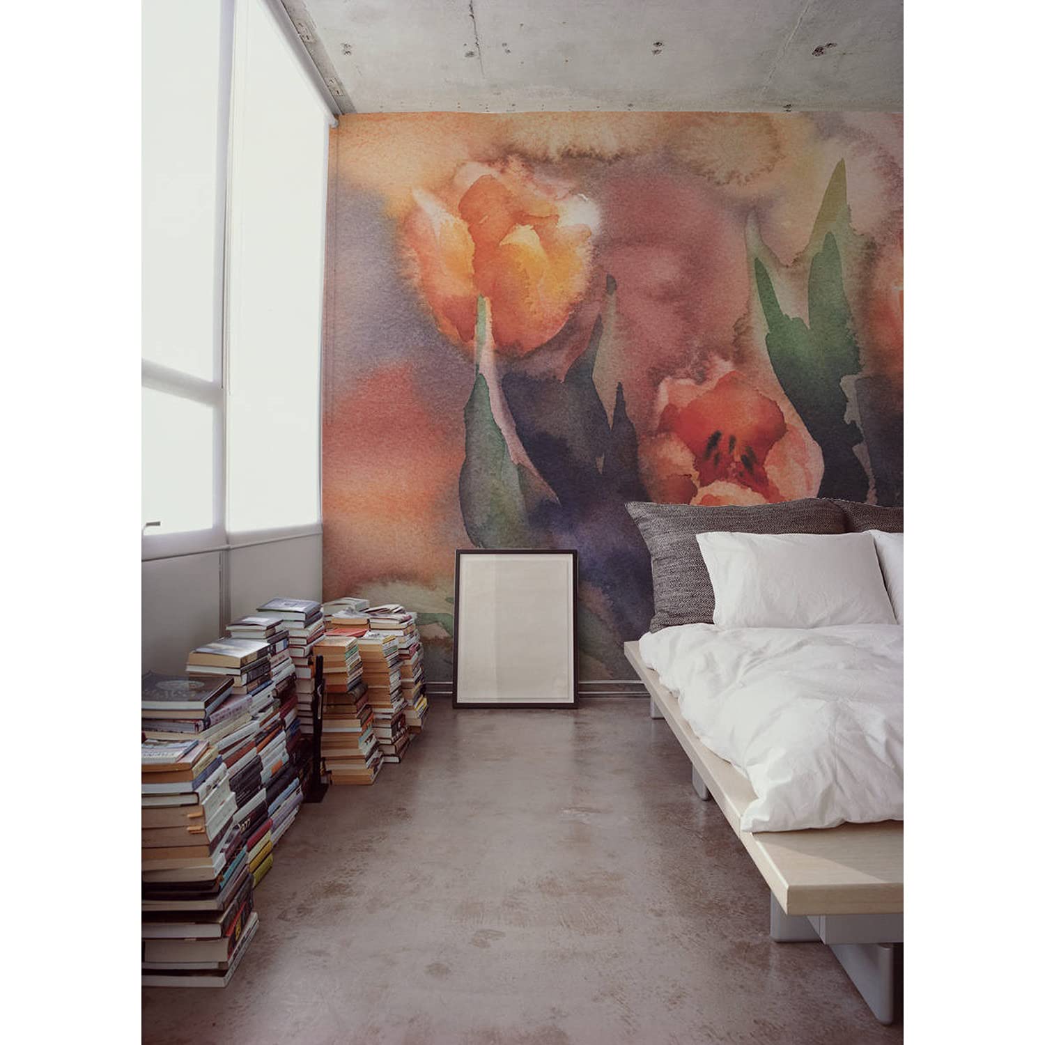 Papier Peint Décoration Tulipes Rouges Magic-Stick Coloray Effet Toile Mat