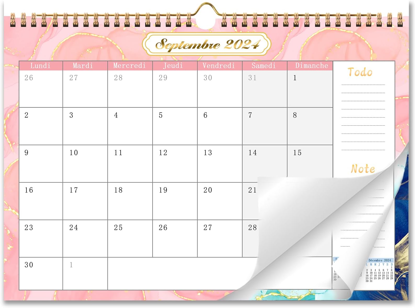 AEYAKA Calendrier 2024-2025 Calendrier Mural, 30 cm x 43 cm Français ...