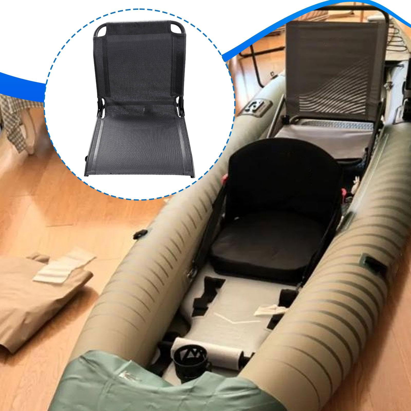 Seggiolino da pesca per kayak gonfiabile, rafting, bleacher, da viaggio, con supporto posteriore imbottito