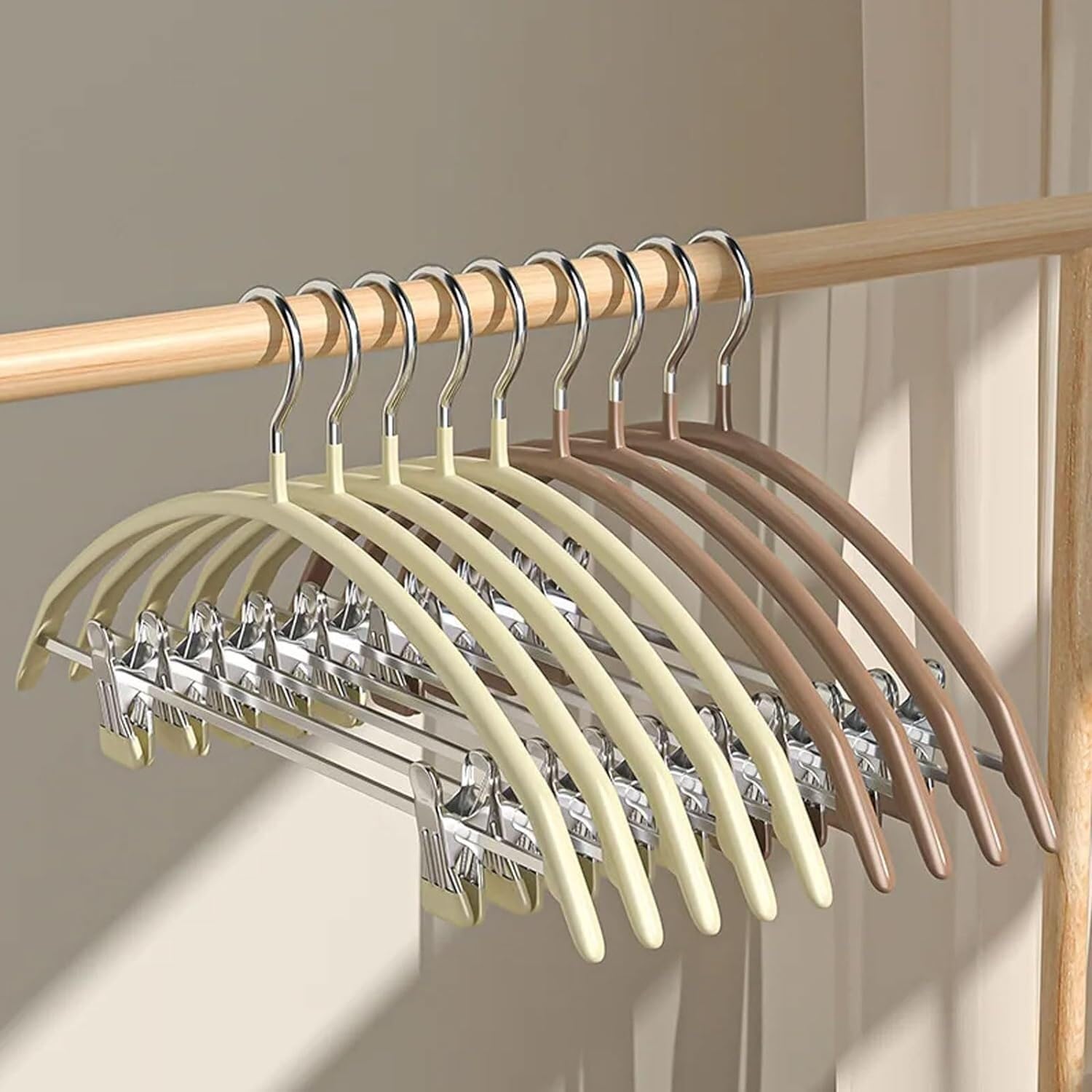 10 Uds Percha De Inmersión con Pinza para Pantalones Percha Antideslizante Sin Rastro Percha para Pantalones para Almacenamiento De Ropa En Armario para Sudadera(C)