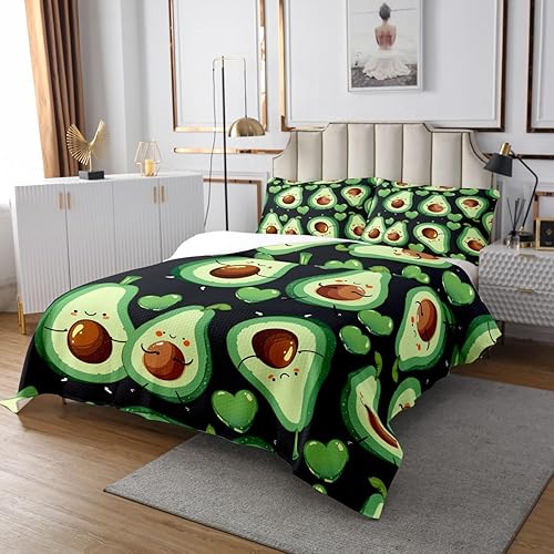 Miniatura 8 de Manfei Colcha de sandía, tamaño Queen, colcha acolchada con estampado de frutas Kawaii con 2 fundas de almohada, juego de colcha de rayas rosas y