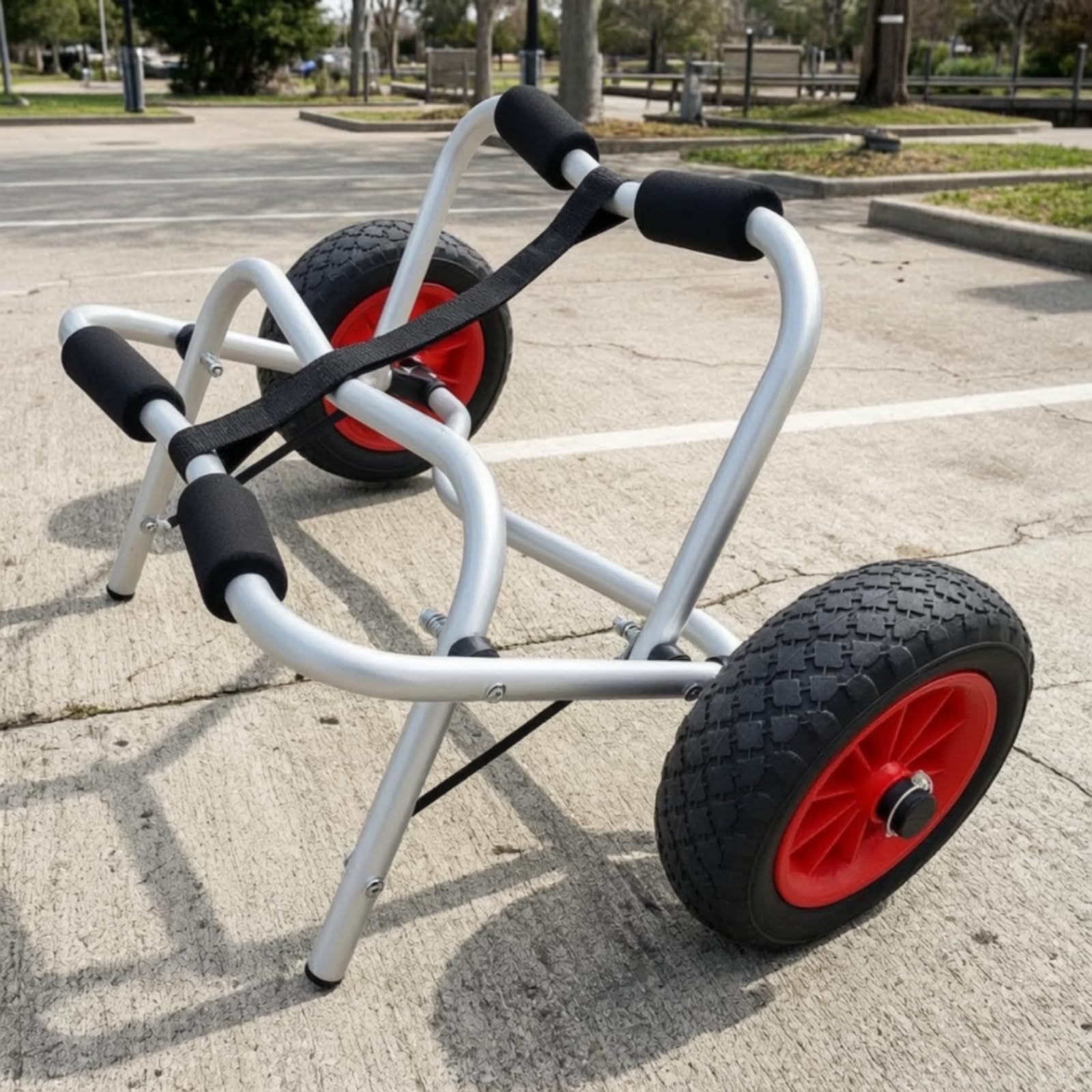 LOVIVER Carrello Pieghevole per Kayak con Telaio in Alluminio Leggero E Ruote con Gomma Battistrada per Movimento su Sabbia E con Imbottitura