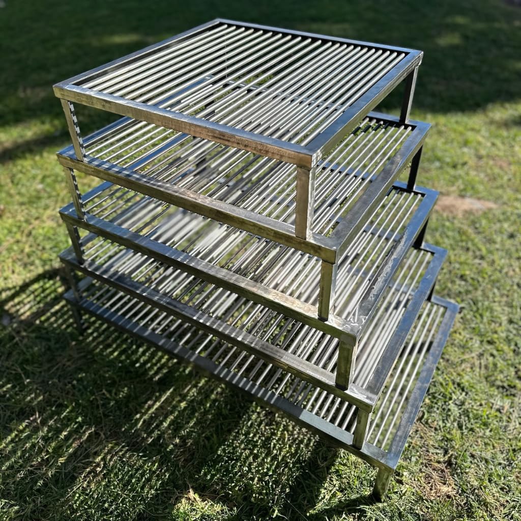 Parrilla Argentina para barbacoa u hoguera Portatil Varios tamaños de Acero al Carbono Varilla de 8 mm de espesor Super resistente Nic Store Bbq (70x50cm)