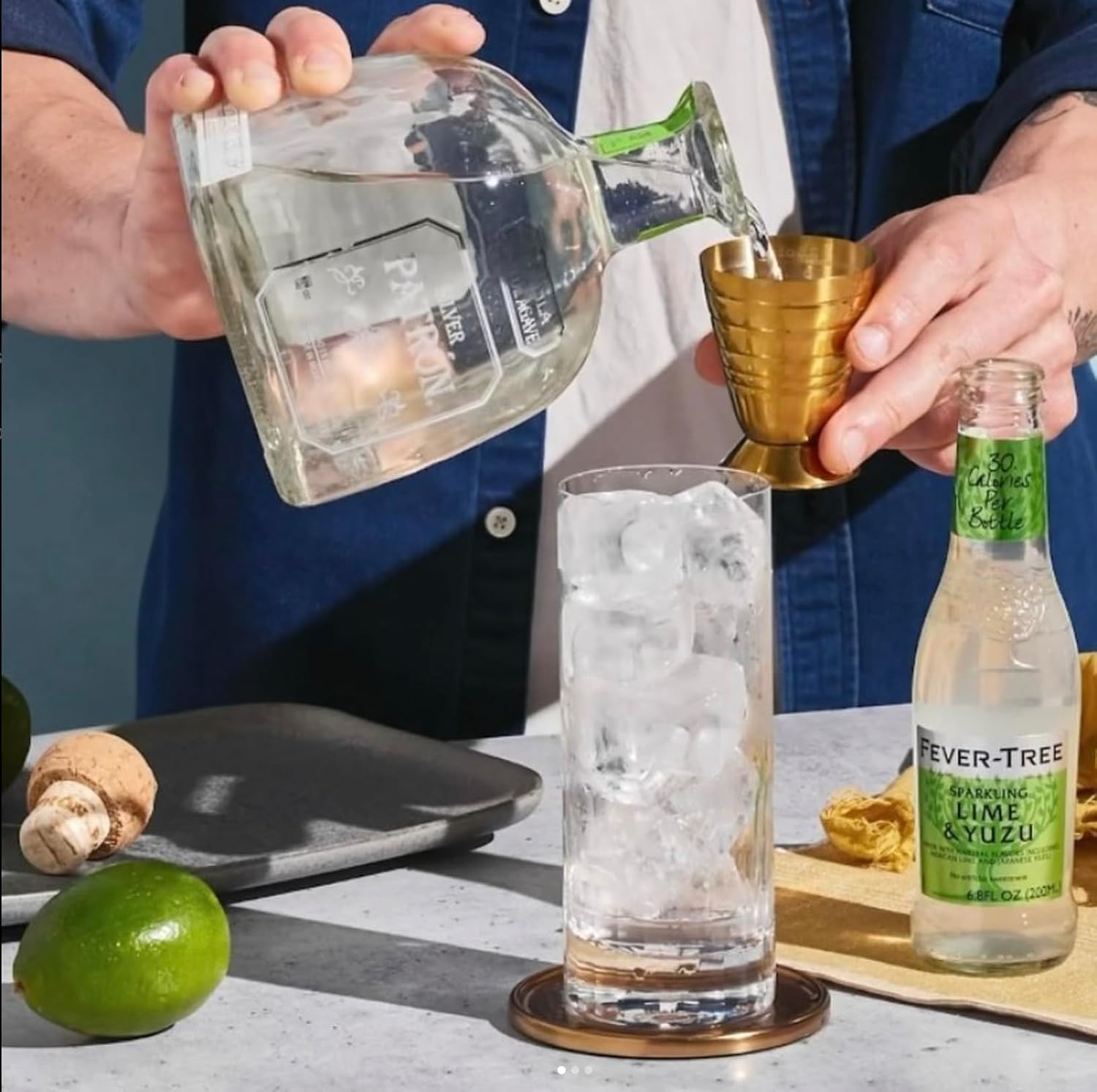 Fever Tree Sparkling Lime and Yuzu - Premium Quality Mixer and Soda - Refreshing Beverage for Cocktails & Mocktails 200ml Bottle