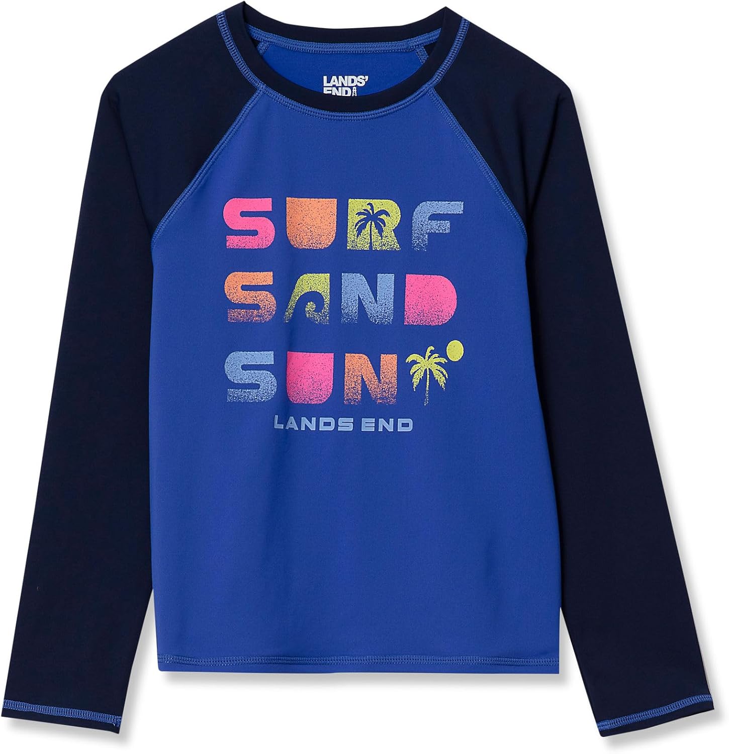 Lands' End Girls Long Sleeve Mock Neck UPF 50 Swim Rash Guard