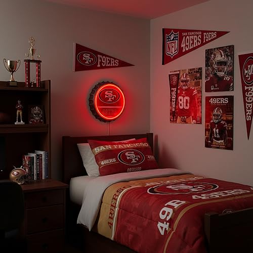 Vista 41 de Cartel de pared de Los Angeles Rams de 13 pulgadas con tapa de botella envejecida, edición limitada, de FOCO Rams, representa a la NFL y muestra tu